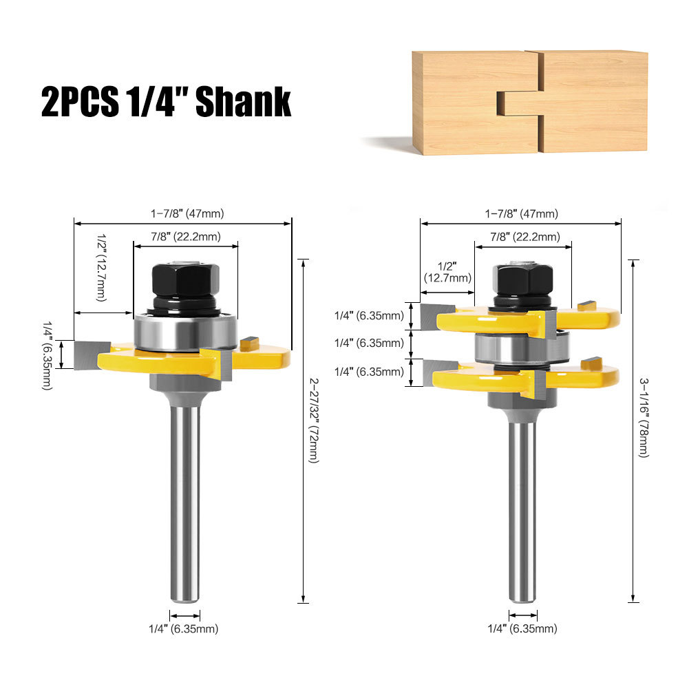 Cuchillo de espiga para carpintería Cuchillo de espiga en T de 3 dientes Cuchillo de piso Cuchillo de tablero Cuchillo de tablero de 8 asas Cuchillo de piso Exportación de comercio exterior