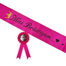 跨境單身派對男士玫紅色胸花禮儀帶ehemann