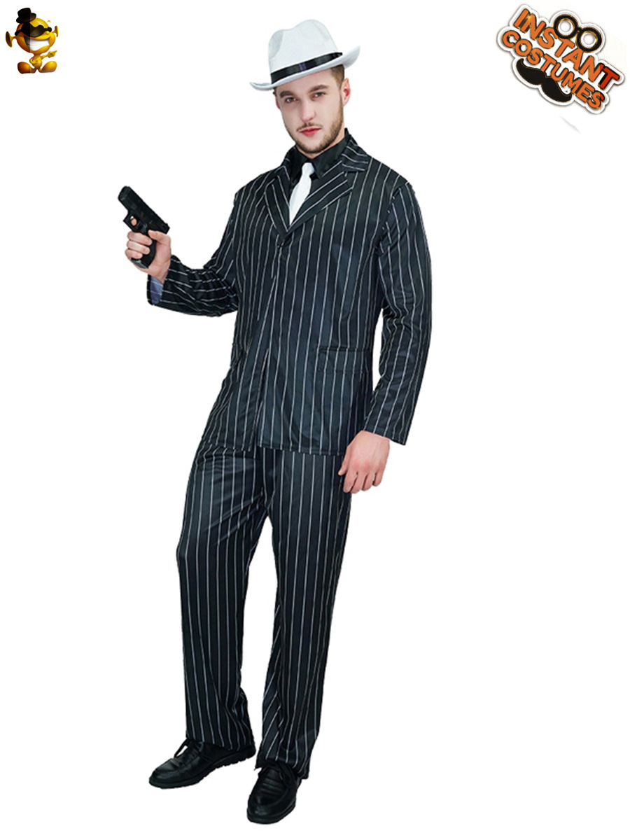 Grande gángster traje de los hombres Cosplay traje de Halloween ropa de fiesta de disfraces traje de rendimiento traje de la etapa