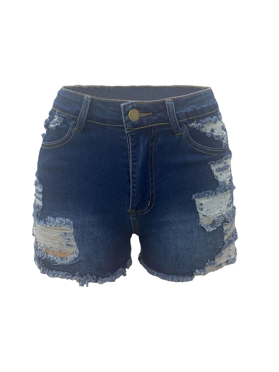 nuovi jeans traforati ad alta elasticità da donna, pantaloncini in denim_voghion.com