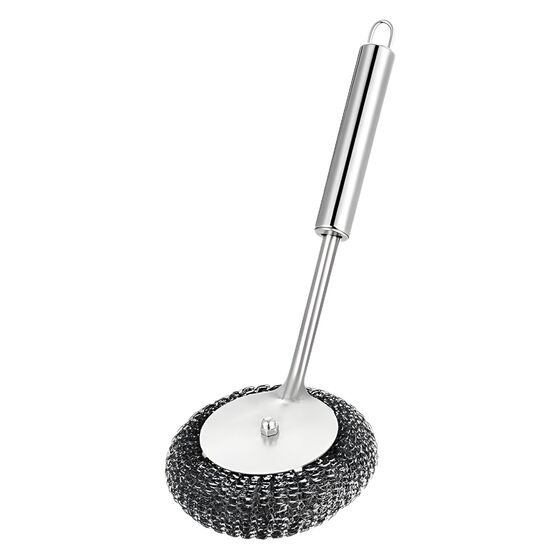 Stainless Steel Pot Brush Household Kitchen Cleaning Artifact Washing Pot Bowl Brush Oil Not Harmless Pot Long Handle Steel Wire Cleaning Brush with Handle