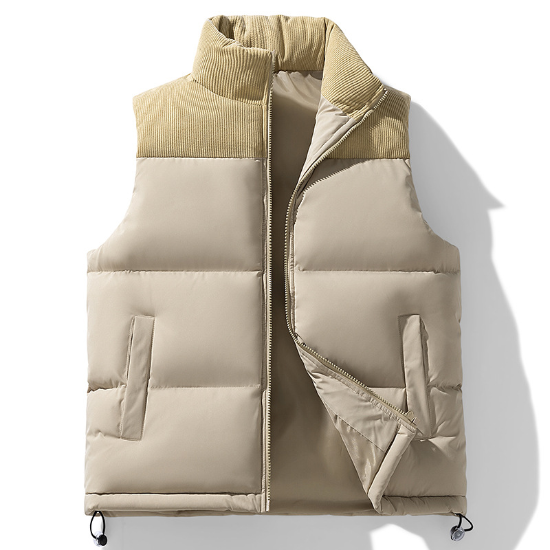 Invierno chaleco de algodón de pluma para hombres otoño y invierno nuevo tipo de chaleco de algodón de cuello vertical chaleco de calentamiento chaleco de cordillero hombro para hombres image 8