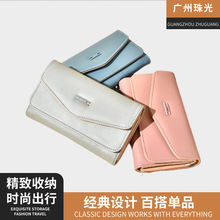 钱包短款2025新款韩版钱夹皮包小錢包皮革零钱包PU三折purse轻便