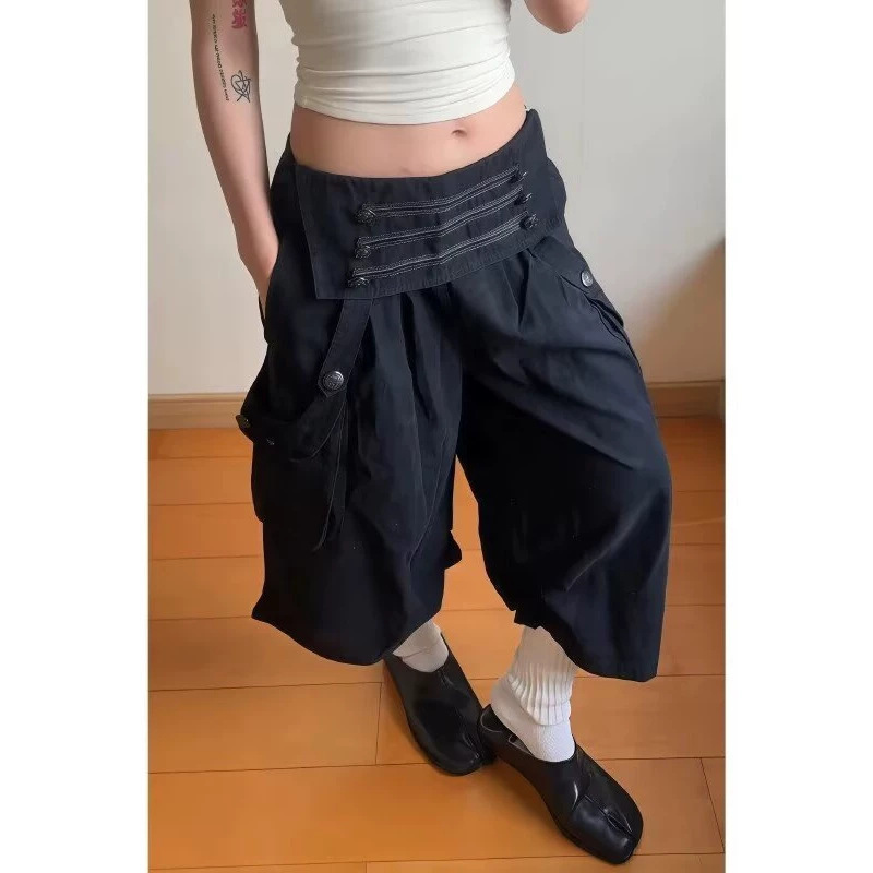 American-style trendy multi-pocket cargo shorts for men and women, new versatile loose-fitting retro wide-leg casual shorts American-style trendy multi-pocket cargo shorts for men and women, new versatile loose-fitting retro wide-leg casual shorts