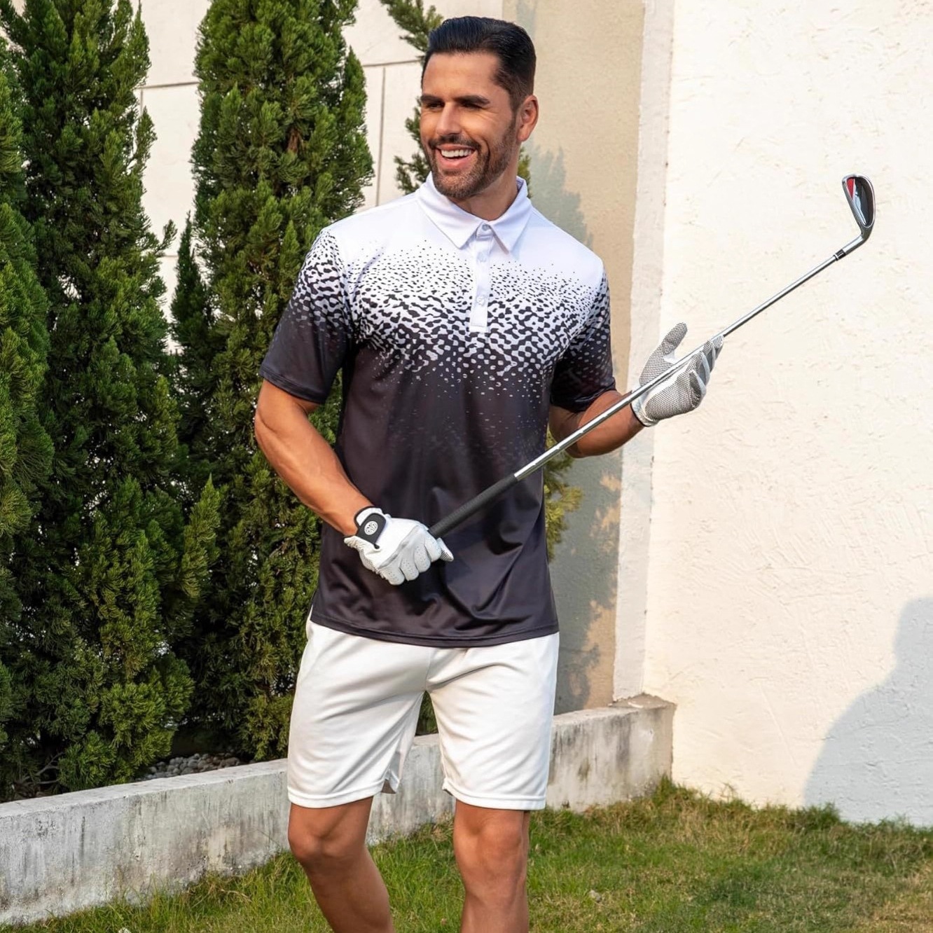 Cross-Border Amazon Popular Golf Culture Polo Shirt Casual Printed Men's Sports Quick-Drying Business Shirt