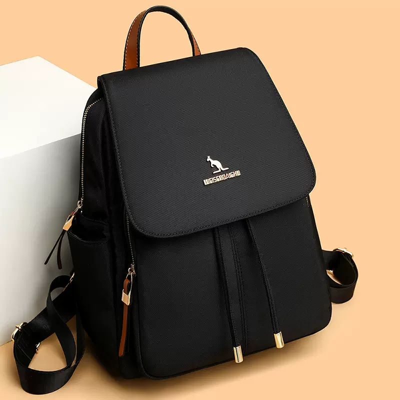 2023新款时尚尼龙双肩包女韩版休闲商务通勤女士背包简约百搭书包