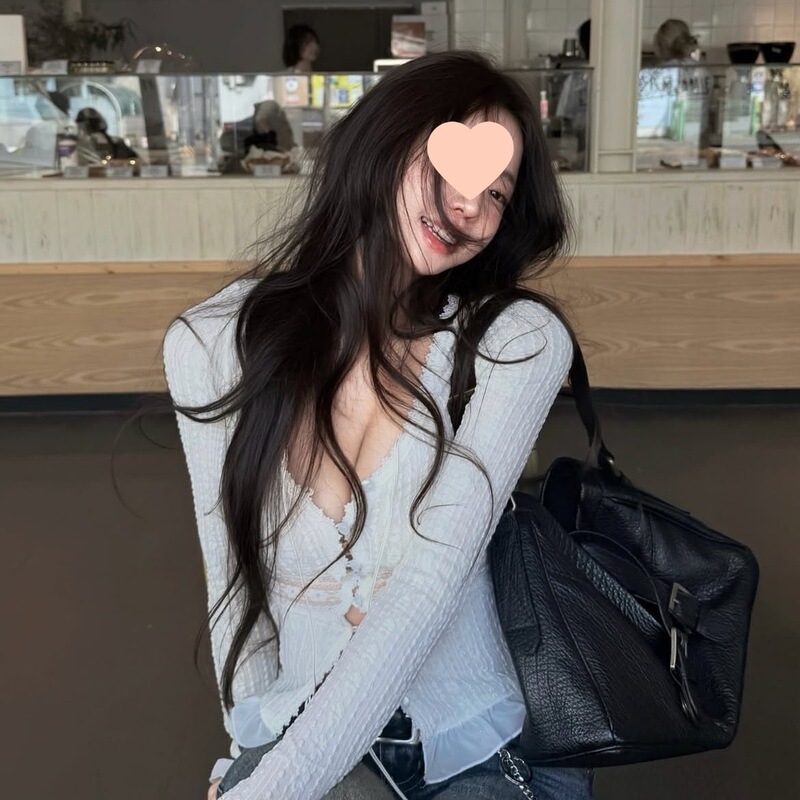 Ins Blogger Style V-Neck Lace Patchwork Cardigan Long-Sleeve Slim-Fit Sexy Pure Desire Style Top Spring/Summer Shirt Ins Blogger Style V-Neck Lace Patchwork Cardigan Long-Sleeve Slim-Fit Sexy Pure Desire Style Top Spring/Summer Shirt