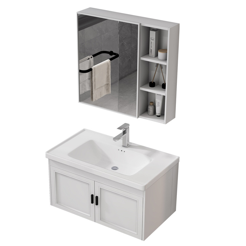 Pequeño apartamento lavabo gabinete de aluminio espacio baño Baño gabinete combinación mesa de lavado extremadamente estrecho largo ancho 35cm de profundidad