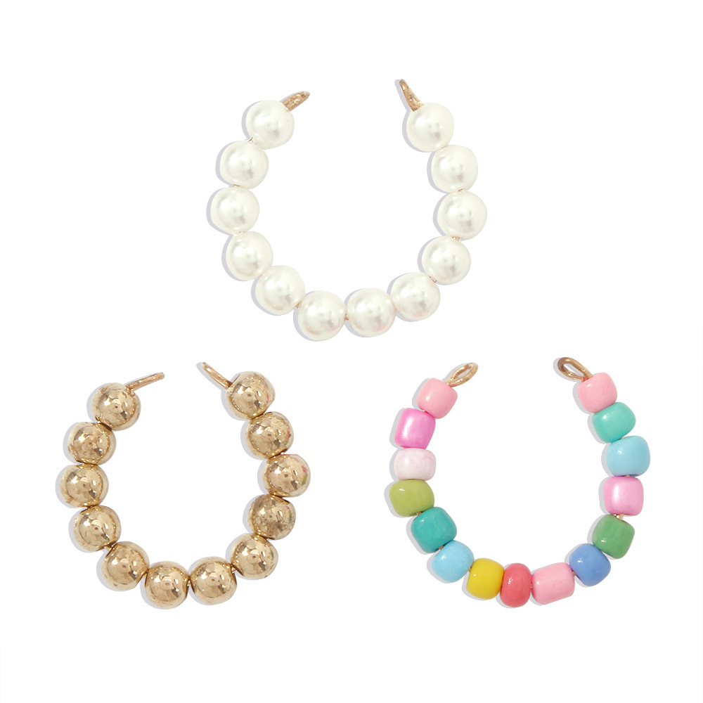 Wholesale Jewelry Pearl C-shaped Beaded Earrings Nihaojewelry display picture 10