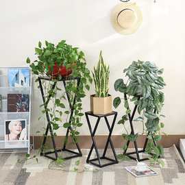 创意几何室内客厅铁艺盆栽置物 花架简约多肉绿萝装饰植物花架