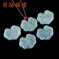 Подлинный натуральный товар Изумрудный синий водяной благоприятный кулон Ruyi восковой нефритовый кулон для мужчин и женщин