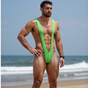 Sexy underwear men's V-shaped one-piece strap elastic swimsuit men's sexy one-piece thong temptation wholesale