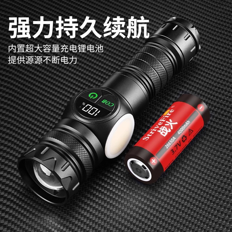 Dake 卸売強力な光懐中電灯白色レーザー緊急ポータブル超高輝度充電式長距離屋外家庭用強力な光懐中電灯|undefined