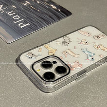 卡通满屏小狗适用iPhone15promax苹果14手机壳13高透12/11亚克力x