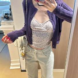 1*1随心裁韩系甜美减龄碎花吊带背心2026春夏秋季新款内搭上衣女