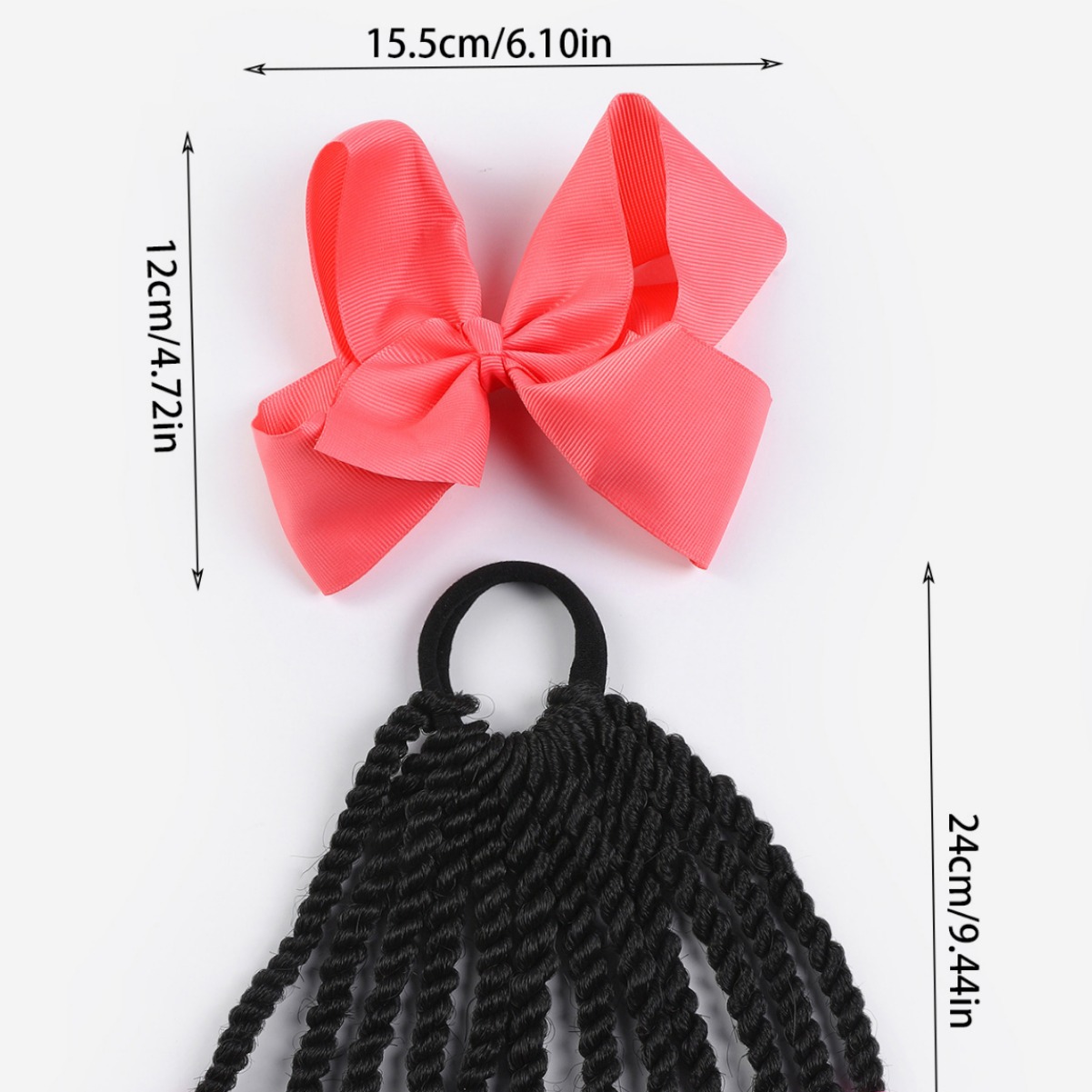 Punto trenza sucia con cuentas lazo para niños peluca de cola de caballo beaded ponytail para niños