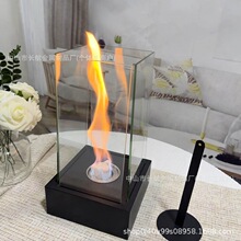 跨境桌面壁炉旋转真火酒精壁炉室内户外真火火炉观火装饰炉小火炉
