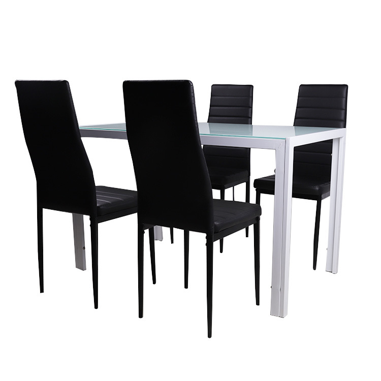 Mesa de comedor de vidrio temperado transfronterizo mesa de comedor casera mesa de mesa transparente simple mesa de negociación