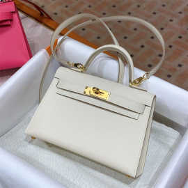 牛皮二代凯丽包真皮女包百搭高级感mini手提包单肩斜挎小包凯莉包