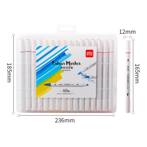 Reliable 70700 Colorful Dual-Head Markers 36 Colors, Primary School Watercolor Pens for Children, Art Drawing Pens
