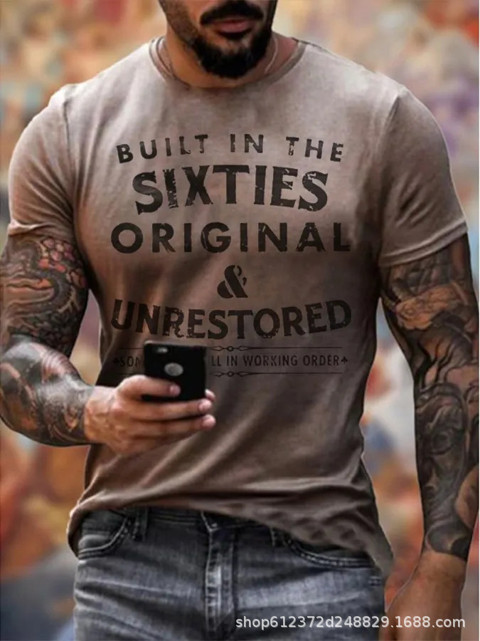 Fabricante de la fuente de los hombres de la camisa de manga corta de la calle Nueva Venta caliente de comercio electrónico transfronterizo camiseta impresa 3D arte flexible