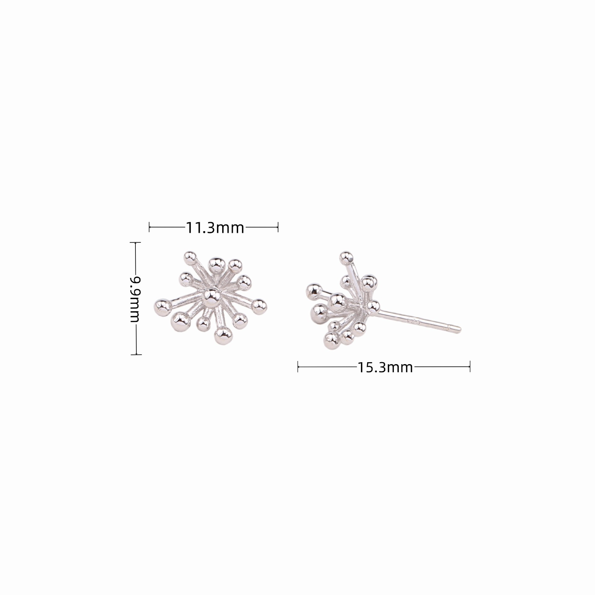 1 Pair Simple Style Flower Sterling Silver Plating White Gold Plated Gold Plated Ear Studs display picture 2