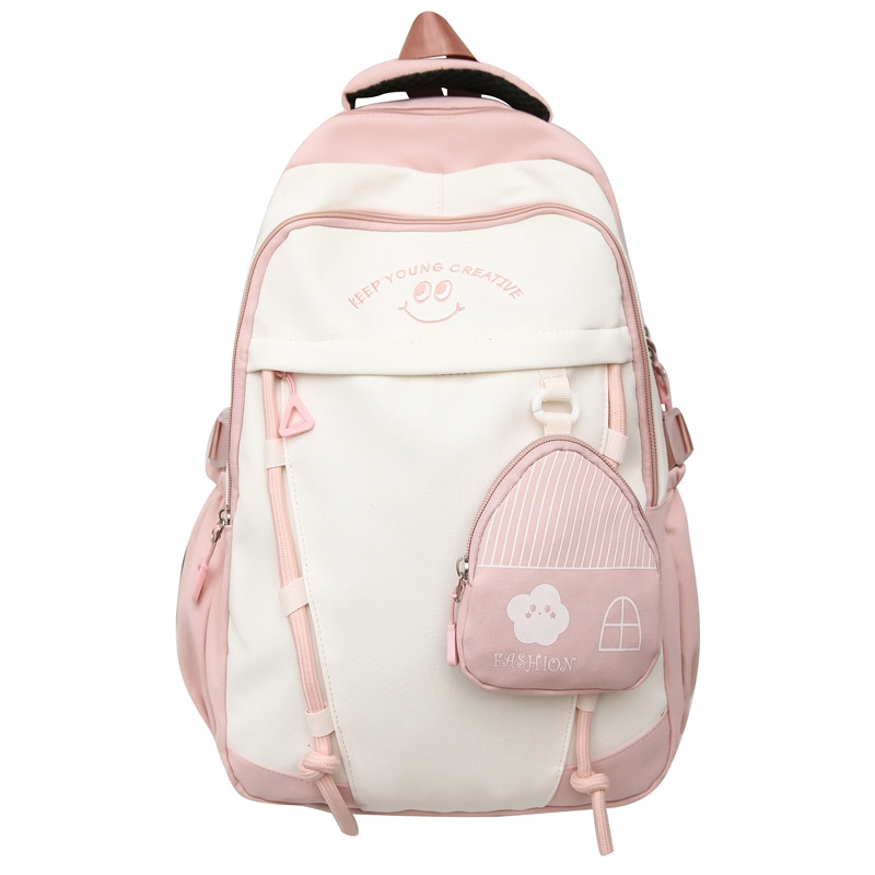 Bolsa escolar de estilo universitario para mujeres JAIYISTAR bolsa de hombro de gran capacidad de color colgante, bolsa de estudiantes ligera y de alto valor.