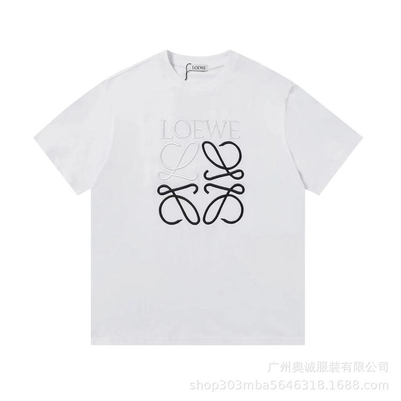 クロスボーダー 25ss Luojia 刺繍ロゴ クラシック ファッション ルーズ コットン Tシャツ カジュアル 半袖 男女兼用 カップル用|undefined