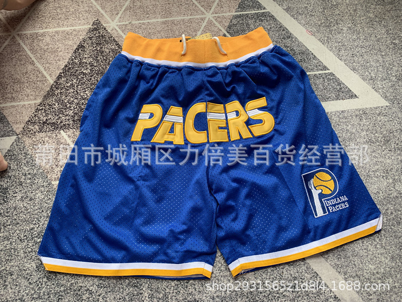 Comercio exterior pantalones de fútbol al por mayor Warriors Lakers 76 caliente Raptor mágico bolsillo bordado pantalones cortos pantalones de baloncesto NFL