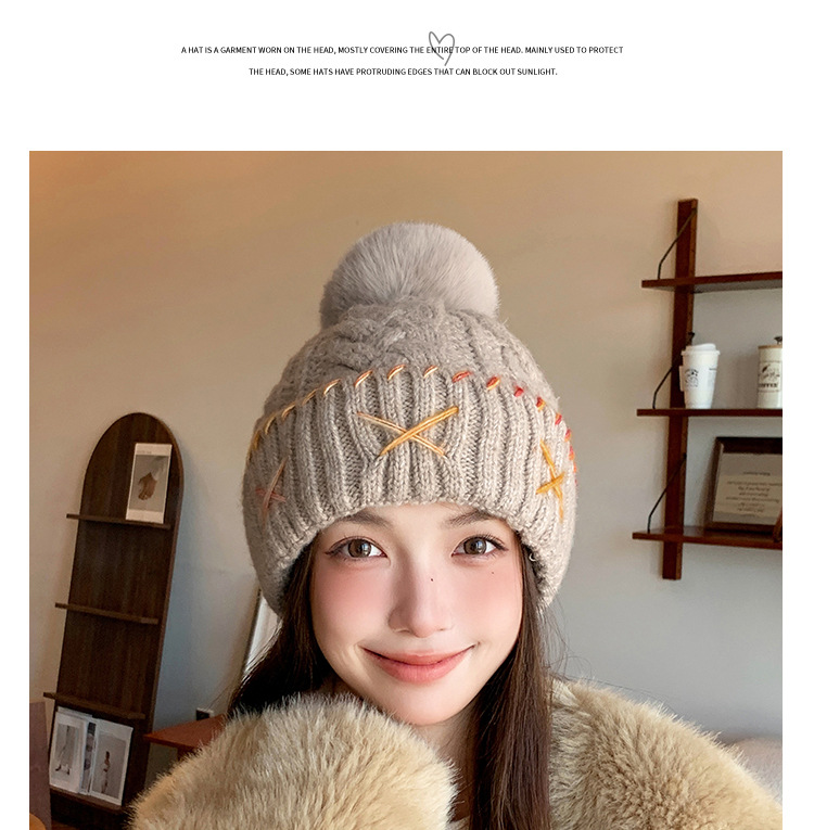 Suéter de punto para mujer, ideal para otoño e invierno. Forrado con polar, grueso, cálido, versátil, con protección para las orejas, corte holgado y amplio para la cabeza._voghion.com