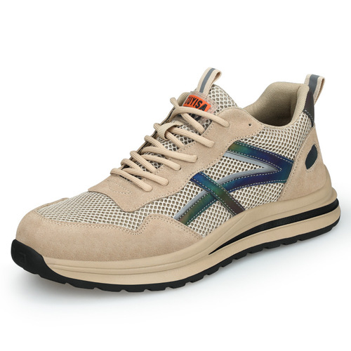 Summer large-hole breathable labor protection shoes, anti-smash and puncture-proof, lightweight, comfortable, wear-resistant, safe construction site work protective shoes