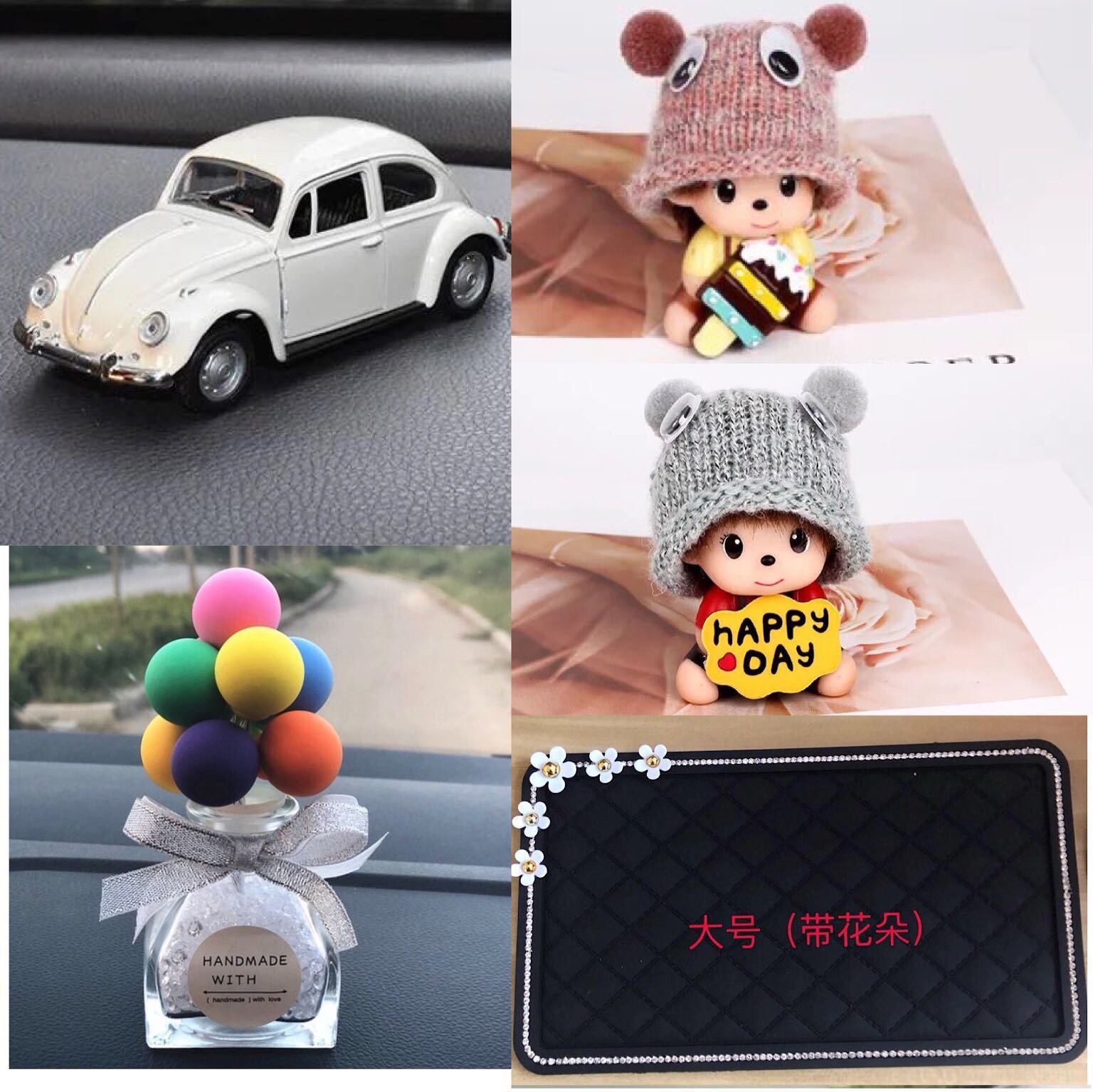 Decoración de coche interior de coche creativo decoración del panel de instrumentos del coche decoración de coche pequeño resina belleza simple pensamiento nocturno
