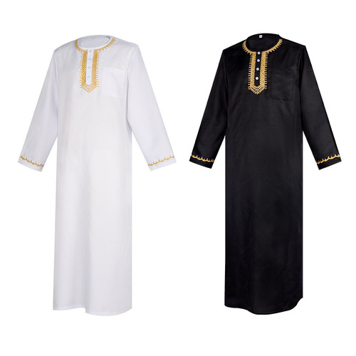 Cross-border Arabic robe Middle Eastern embroidery men's Muslim clothing Halloween cosplay party costume