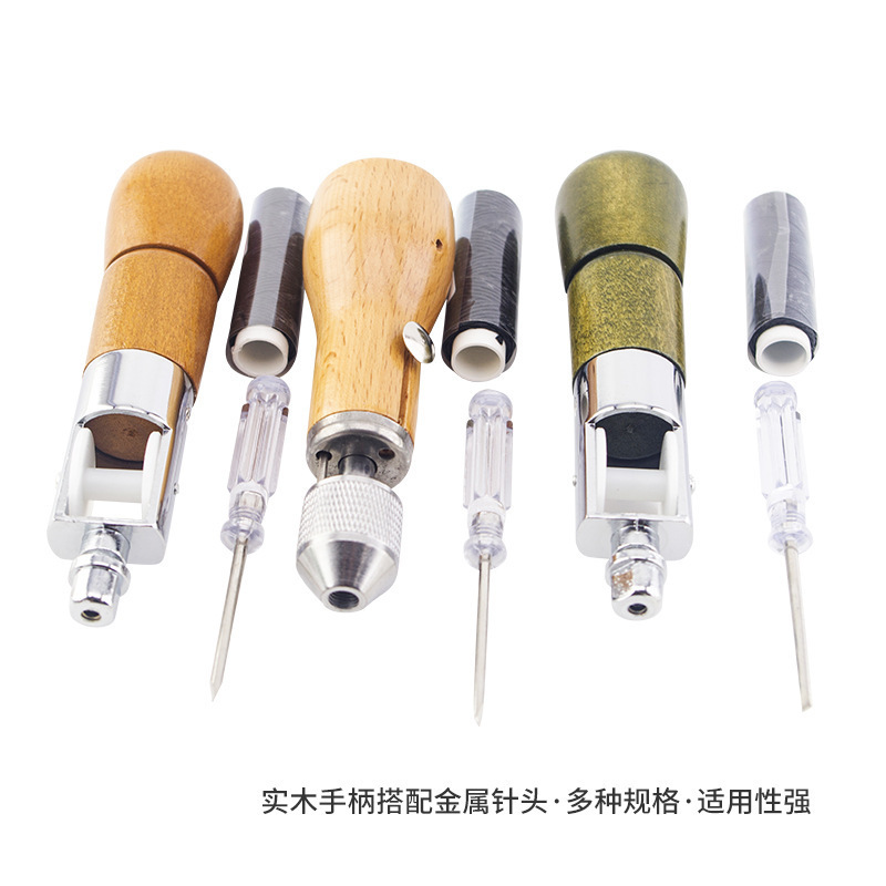 Máquina de coser a mano de cuero Máquina de coser Artesanía Arte de cuero de bricolaje Tallado de cuero Herramienta de coser Cuero de vaca Tallado de cuero