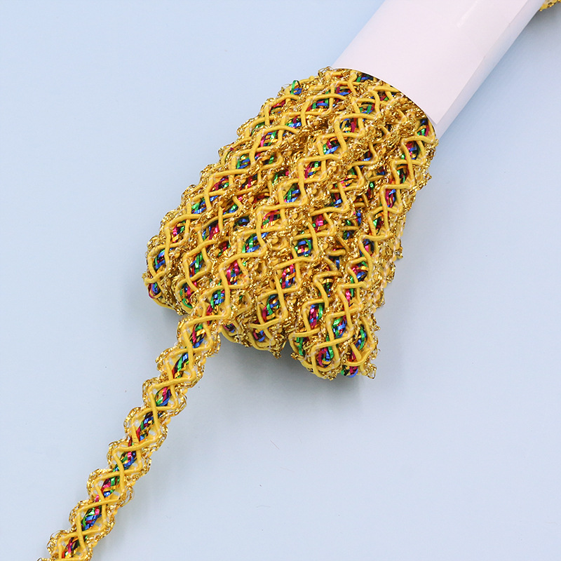 9 metros un rollo 1cm de ancho seda dorada ola encaje ropa equipaje artesanía decoración zapatos sombreros accesorios de bricolaje hechos a mano