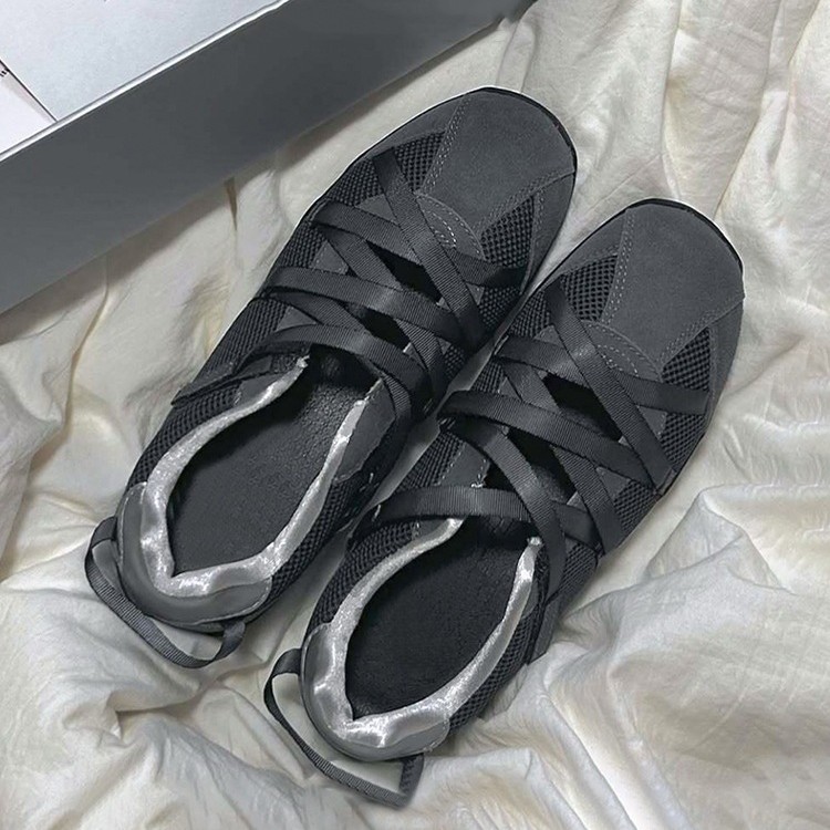 Cowhide Edition ~ South Korea Function Wind Cross Belt Ballet Shoes Women's Niche Leisure Sports Mary Jane Shoes Single Shoes