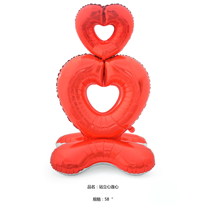 Día de San Valentín globo base 4D de pie amor globo oso Tema de dibujos animados diseño Gran Pollo corazón columna globo