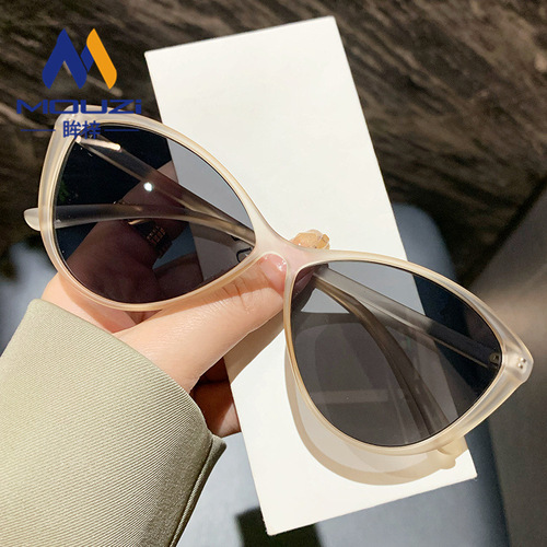 猫眼墨镜女欧美夏季新款防紫外线复古遮阳眼镜街拍个性大框太阳镜