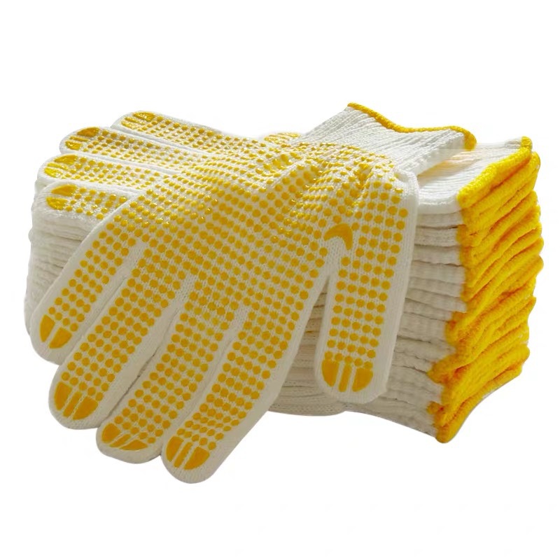 Factoria transfronteriza dispensando guantes de protección laboral antideslizantes de línea de nylon elástico ultra delgado permeable a la protección laboral de hombres y mujeres