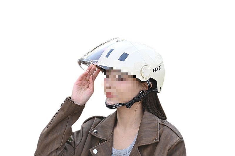 3C Certified Electric Motorcycle Helmet Cute Sunscreen UV Half Helmet