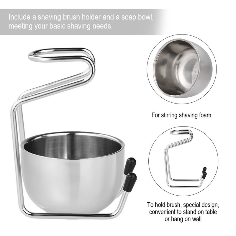 Amazon Men's Stainless Steel Beard Bowl Shaving Bowl Shaving Stand Brush Holder Tool Cleaning Bowl Rustproof