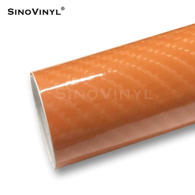 Fiber Car Stickers Body | Automotive Film - 15218-m-6d-carbon-fiber-orange