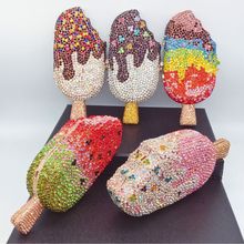 Popsicles bag冰棍雪糕镶钻晚宴包外贸带钻宝石欧美宴会手拿女包