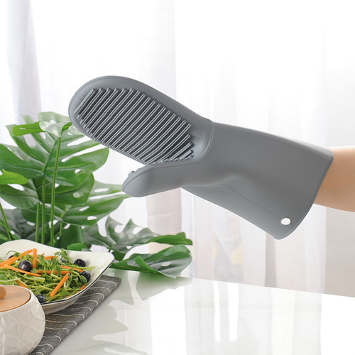 Nordic style thickened microwave oven gloves non-slip insulation gloves baking silicone gloves