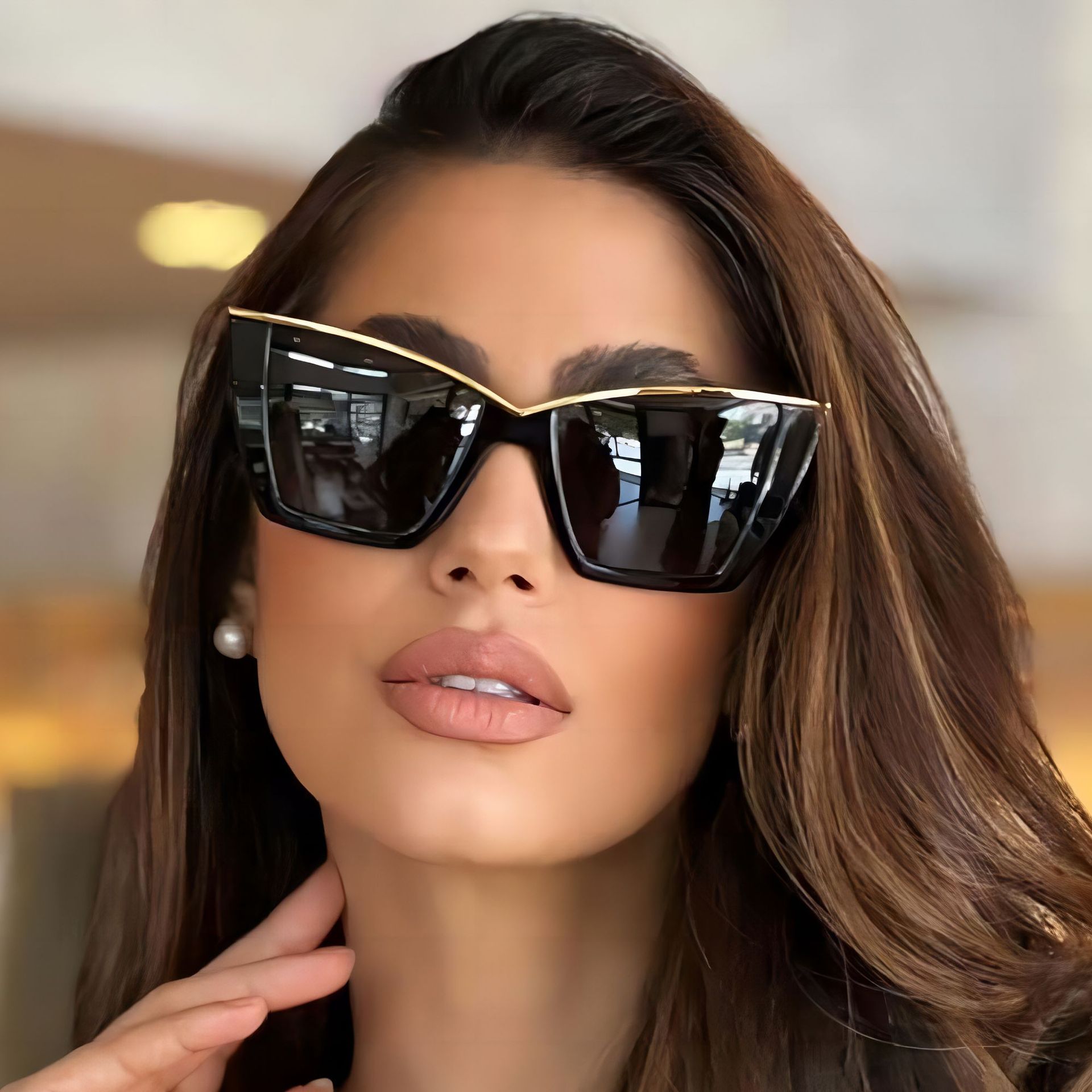 54g Weight Full Frame Glasses Structure Sunglasses Classification PC, UV400 Protection Lens Material Cat Eye Glasses Style Outdoor, Travel Occasion Solid Color Pattern All Seasons Season Women's Gender Casual, Vintage Style Style Casual Vintage Style Solid Color PC UV400 Protection Cat Eye Full Frame Women's Sunglasses 1