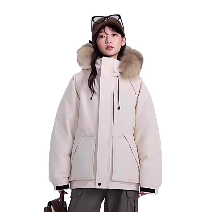 Invierno nuevo tipo de ropa de algodón de pluma de cuello grande con capuzas ocio relajado para superar la ropa de algodón caliente multicolor y grueso image 5