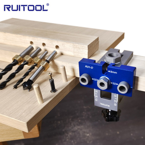 Three-in-one eccentric wheel punching positioner round wood tenon hole opener cabinet wardrobe board panel woodworking tool