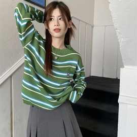 原版做法长袖针织衫女春秋季修身显瘦百搭别致高级感毛衣外套批发