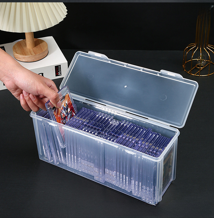 Card Brick Box Large Capacity Storage Box Double Row Card Holder Box Rating Card Brick Pokemon Star Card Yu-Gi-Oh!