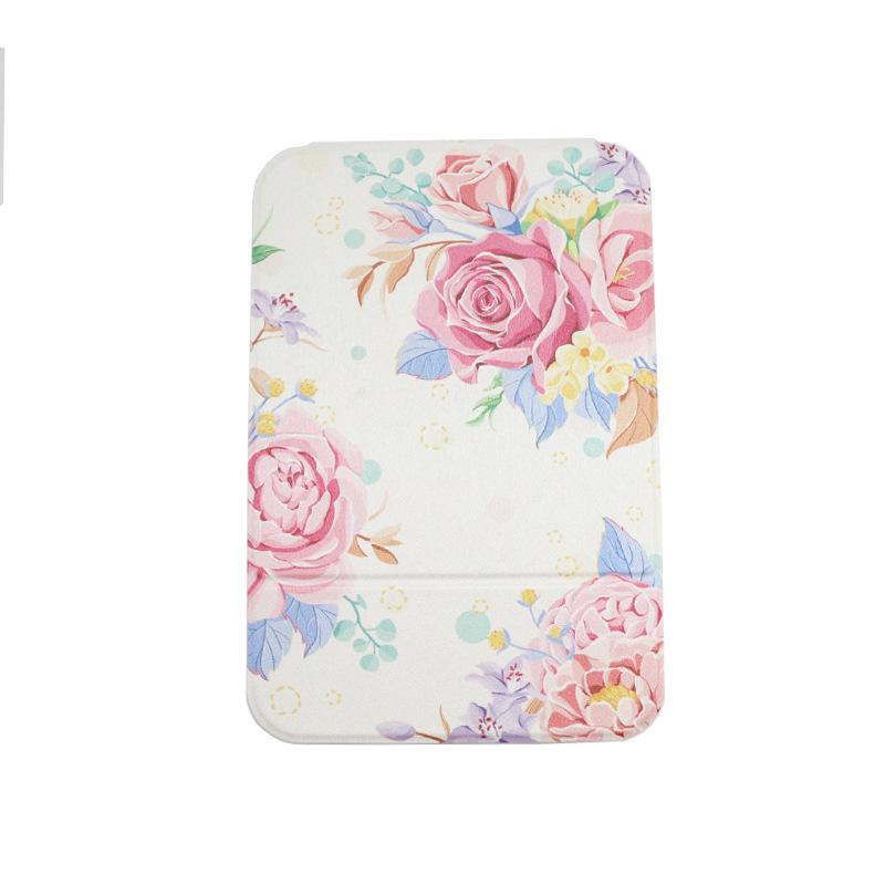 厂家定制3C数码配件玻璃镜防刮小镜子PU皮套便携折叠支架保护套